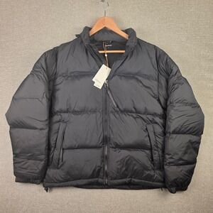 Quince Responsible Down Puffer Jacket‎ Black Recycled Polyester Mens Large NWT